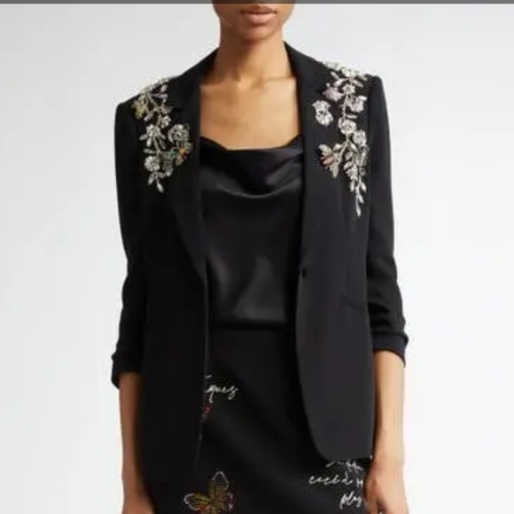 CINQ À SEPT Khloe Rhinestone Vine Blazer - Picture 4 of 9